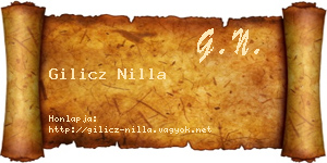 Gilicz Nilla névjegykártya