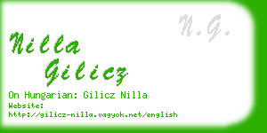 nilla gilicz business card
